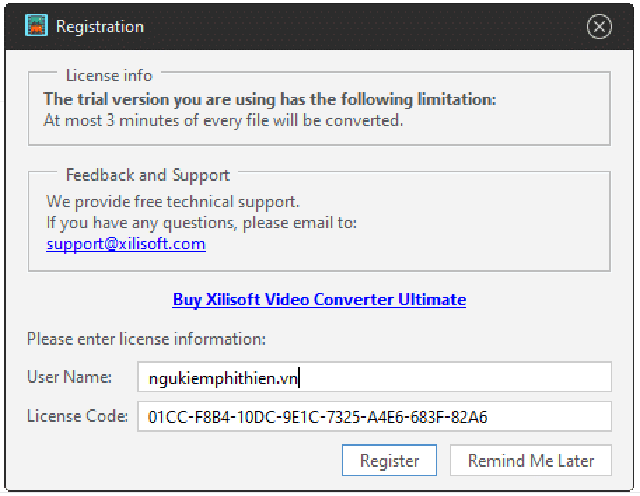 Cài đặt Xilisoft Video Converter Ultimate