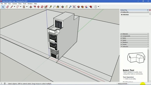 Miễn phí file sketchup bố trí nội thất nhà hàng ăn uống 10x175m