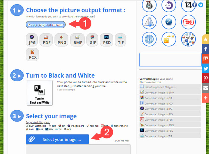 Dùng trang web convert image